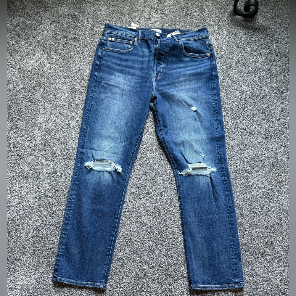 New! American Eagle Premium Denim Straight Crop Jeans